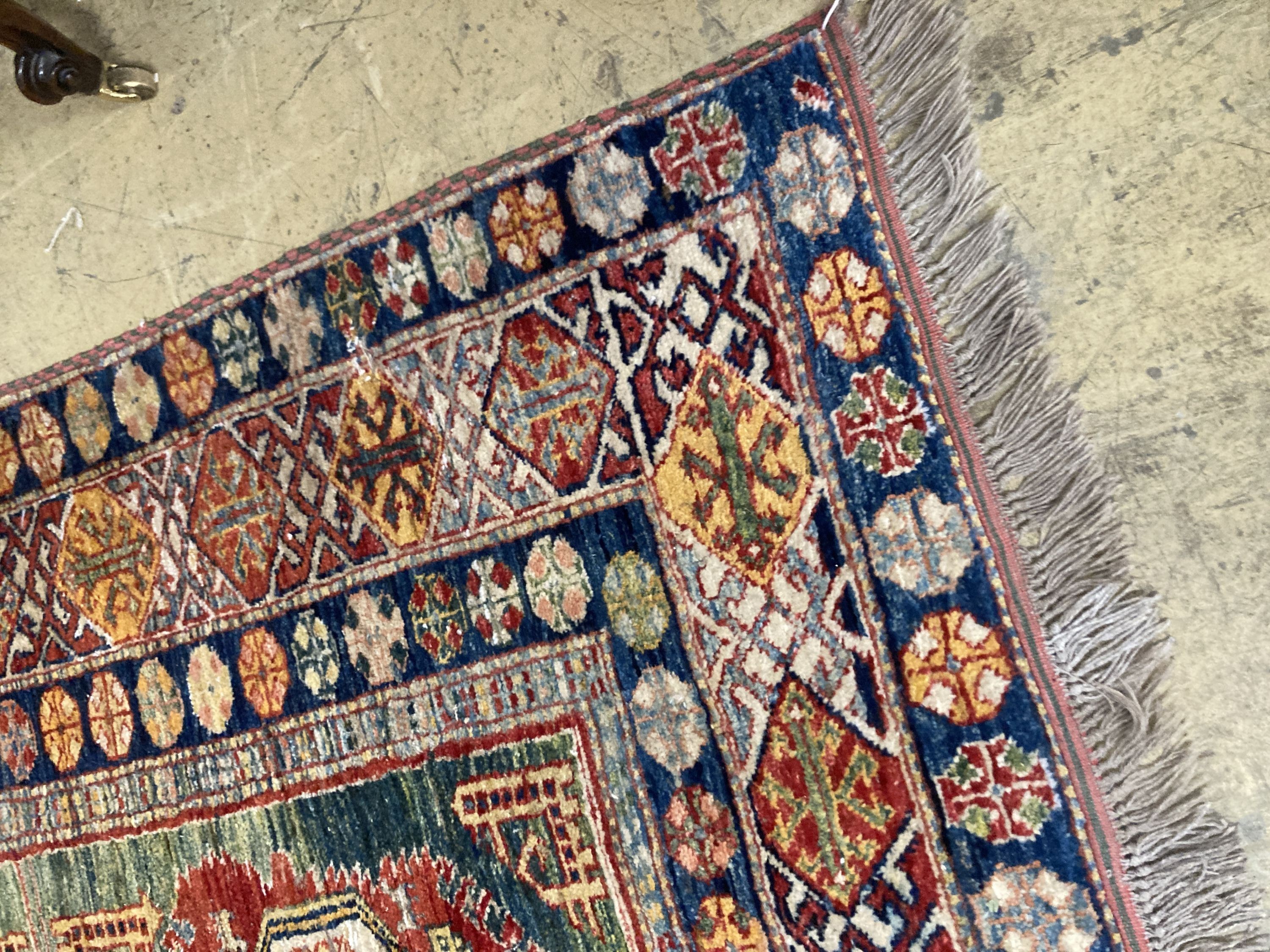 A Caucasian design carpet, 200 x 220cm